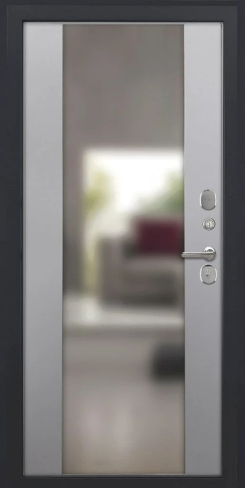 Входная дверь ДвериПРО Модель L-49 Алиса (16мм, ПВХ софт грей, зеркало) DPRO220486 внутренняя сторона