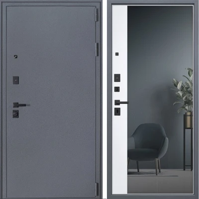 Дверь Беркут Матовый Белый С Зеркалом